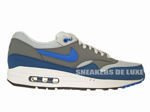 537383-040 Nike Air Max 1 Essential Geyser Grey/Prize Blue-Cool Grey-Geyser Grey