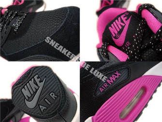 345017-017 Nike Air Max 90 Black/Dark Grey-Pink Foil-White