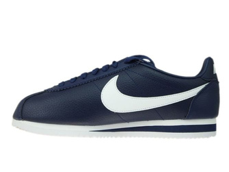 749571-414 Nike Cortez Classic Leather Midnight Navy/White