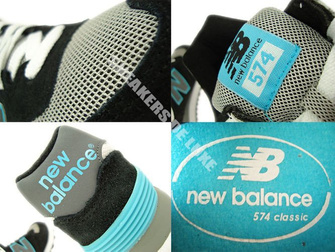 WL574SNB New Balance 574 Black / Light Blue / Grey