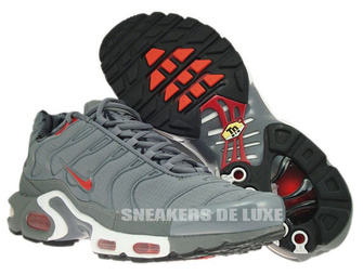 604133-080 Nike Air Max Plus TN 1 Cool Grey/Challenge Red-Black