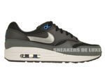 555766-002 Nike Air Max 1 Black/Metallic Silver-Photo Blue-Night Stadium