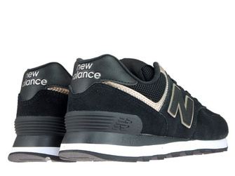 New Balance WL574MEA Black with Champagne Metallic