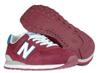 New Balance ML574OBC Scarlet with Light Blue