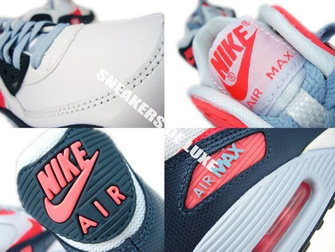 345017-117 Nike Air Max 90 White/Atomic Red-Armory Navy-Light Armory 345017-117