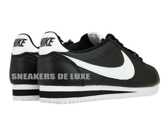 807471-010 Nike Cortez Classic Leather Black/White-White