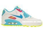 345017-123 Nike Air Max 90 White/Blue Lagoon-Volt-Clear Water