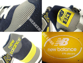 ML574SBY New Balance 574 Navy Yellow Grey