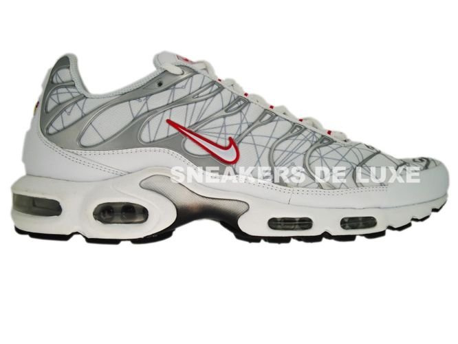 604133 113 Nike Air Max Plus TN 1 White Silver Varsity Red