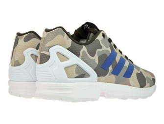 BB2174 adidas ZX Flux Camo Umber / Blue / White