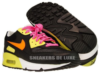 309298-002 Nike Air Max 90 Black/Citcuit Orange-Lemon Frost