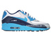 307793-155 Nike Air Max 90 White/Vivid Blue-Obsidian-Metallic Silver