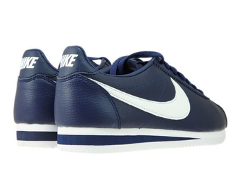 749571-414 Nike Cortez Classic Leather Midnight Navy/White