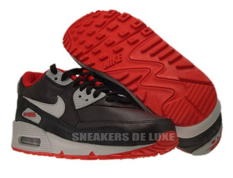 333888-005 Nike Air Max 90 Premium Black/Matte Silver-Sport Red