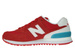 New Balance WL574CNC Red with White & Vivid Ozone Blue